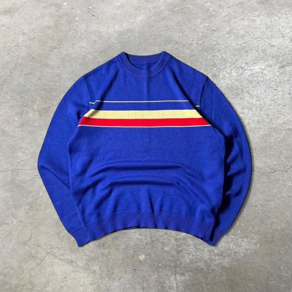 American Vintage Royal Blue Sweater with Striking Stripes
